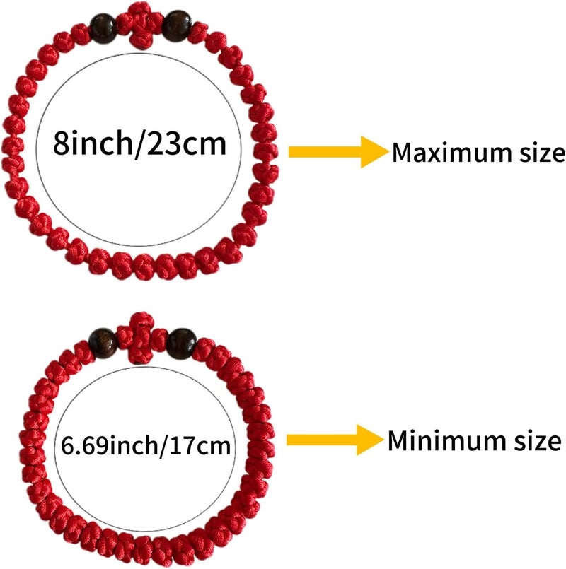 Bovemee Orthodox Prayer Rope Bracelet, 2-Pack Black Chotki Komboskini, Christian Prayer Beads with Cross - Image 5